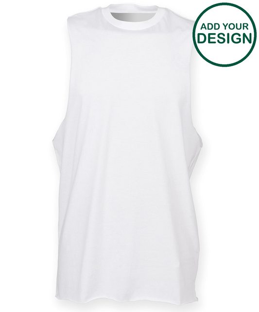 High neck slash armhole vest