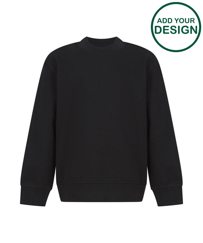 Kids sustainable fashion curved hem sweatshirt