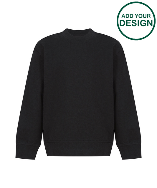 Kids sustainable fashion curved hem sweatshirt