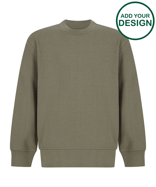 Kids sustainable fashion curved hem sweatshirt