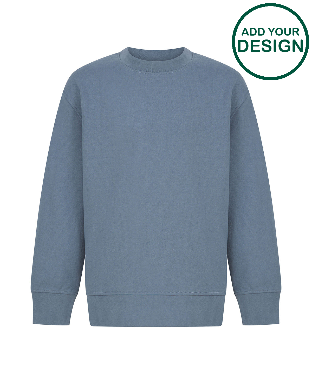 Kids sustainable fashion curved hem sweatshirt