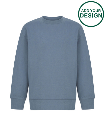 Kids sustainable fashion curved hem sweatshirt