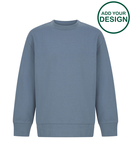 Kids sustainable fashion curved hem sweatshirt