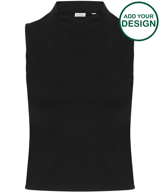 Women's high neck crop vest