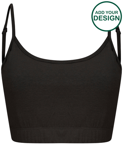 Women's sustainable fashion cropped cami top with adjustable straps