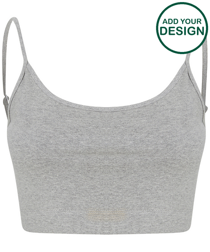 Women's sustainable fashion cropped cami top with adjustable straps