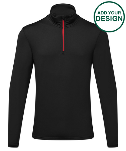 TriDri® recycled long sleeve brushed back ¼ zip top
