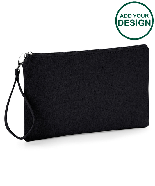 Canvas wristlet pouch