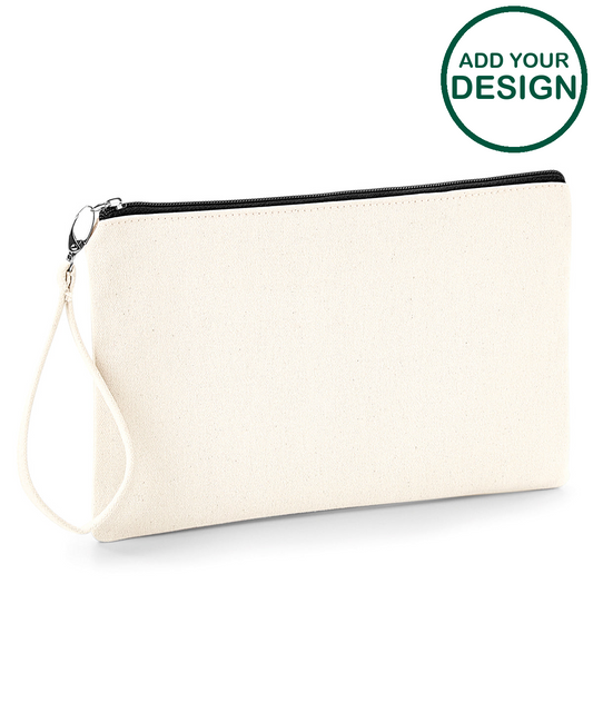 Canvas wristlet pouch