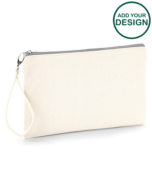 Canvas wristlet pouch
