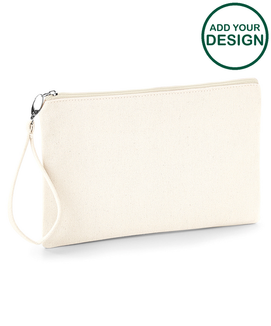 Canvas wristlet pouch