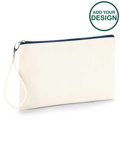 Canvas wristlet pouch