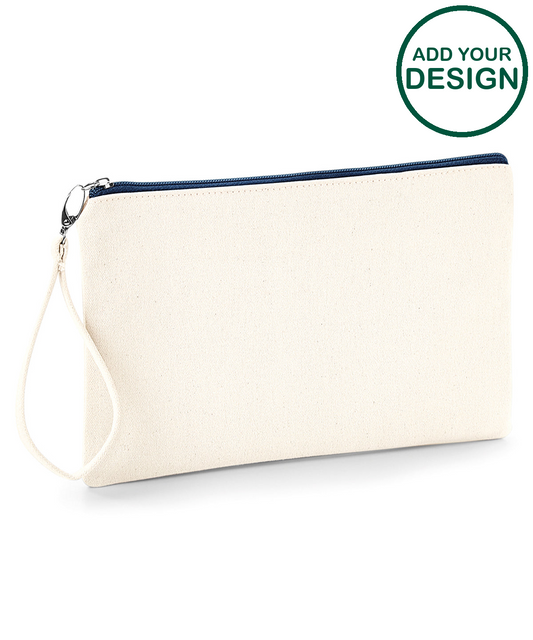 Canvas wristlet pouch