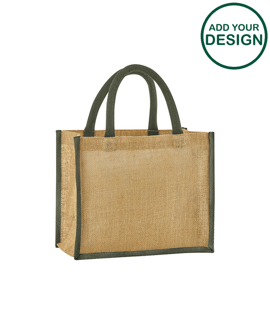 Natural starched jute midi tote