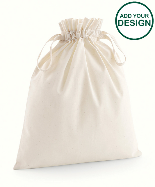 Organic cotton drawcord bag