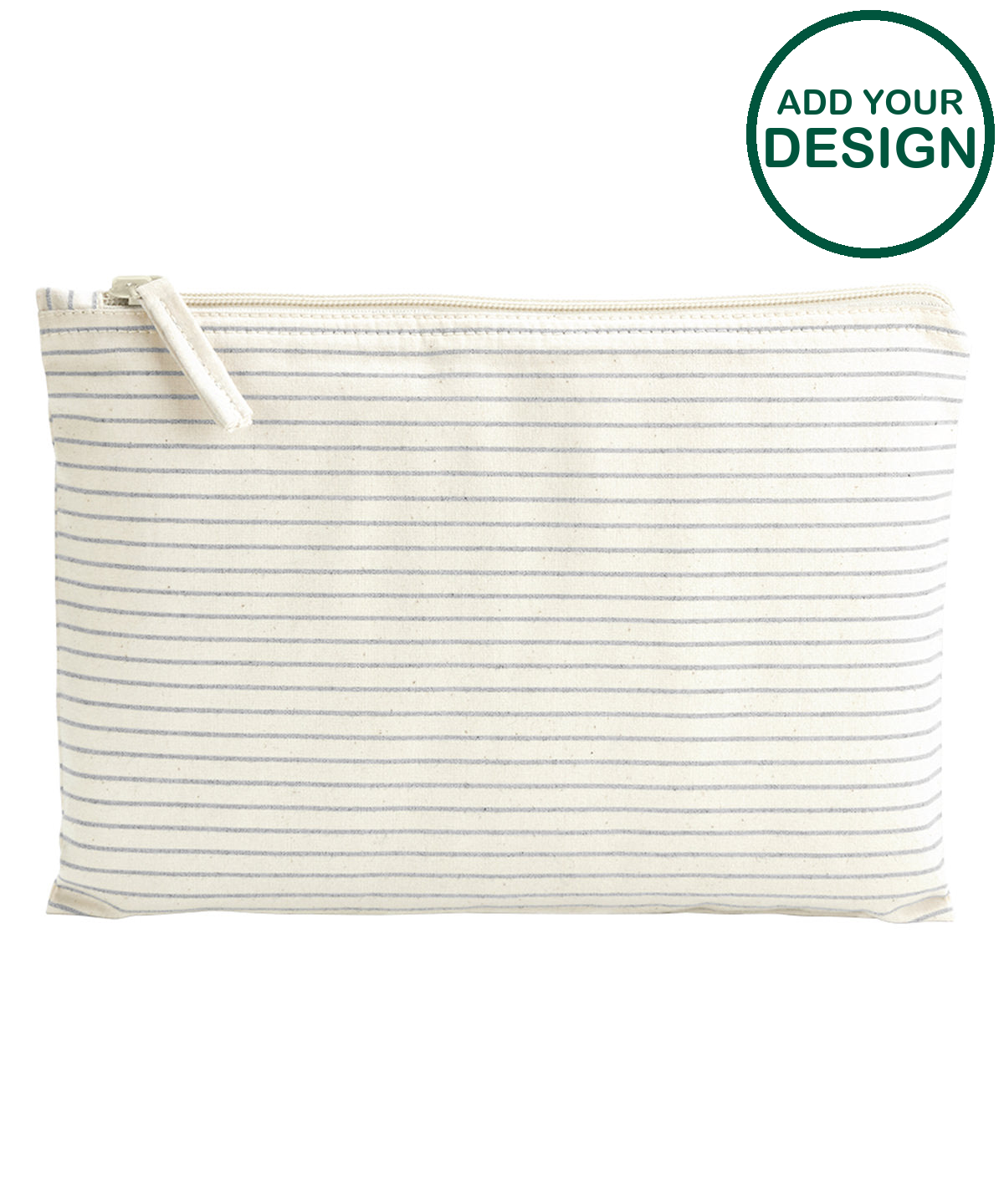 Striped organic accessory pouch
