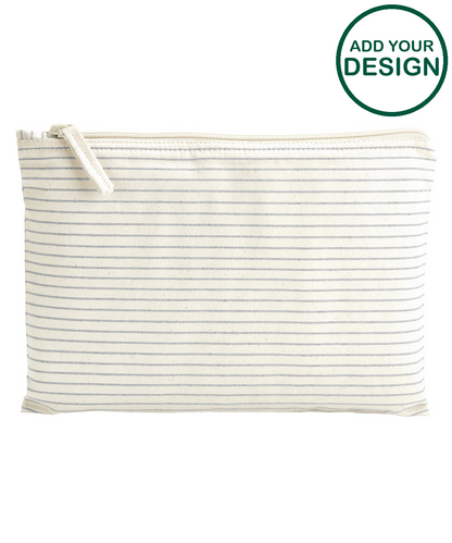 Striped organic accessory pouch