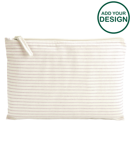 Striped organic accessory pouch