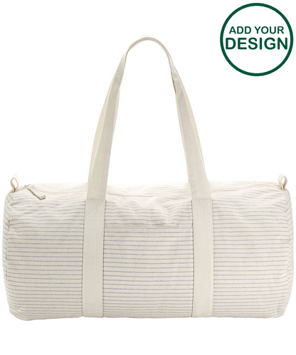 Striped organic cotton barrel bag