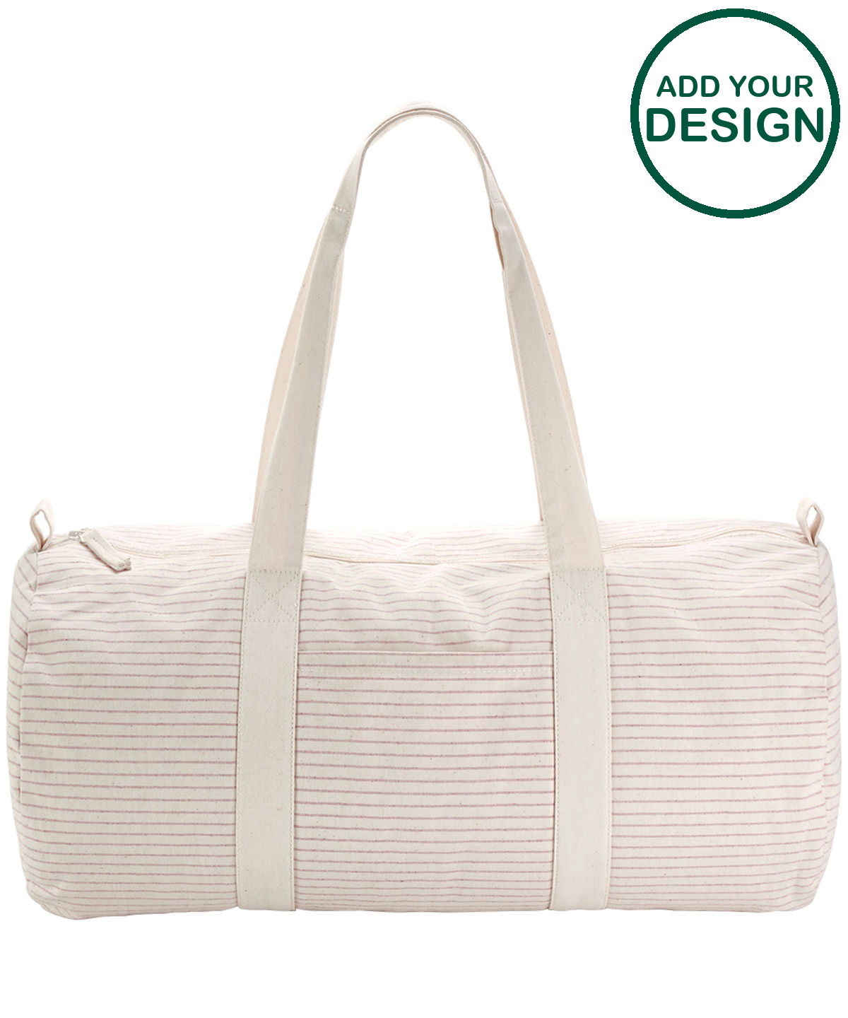 Striped organic cotton barrel bag