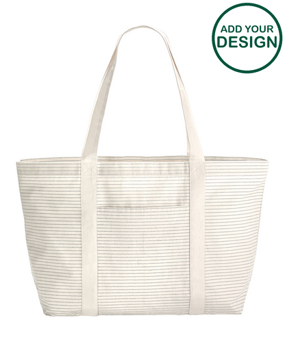 Striped organic cotton shopper