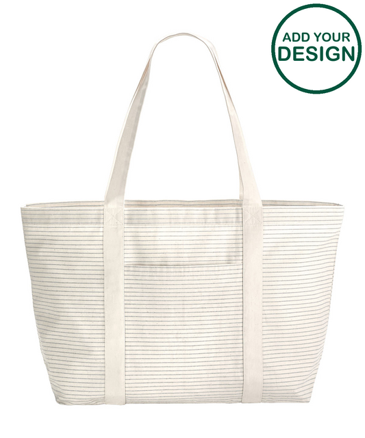 Striped organic cotton shopper