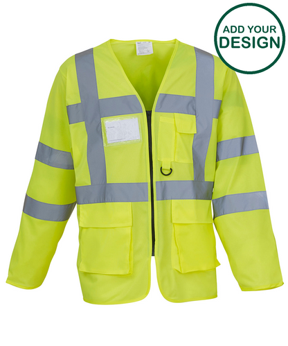 Hi-vis executive long sleeve waistcoat (HVJ800)