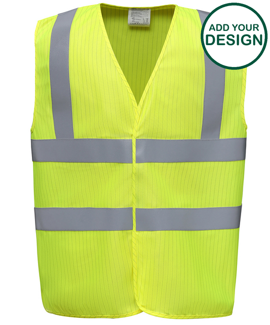 Hi-vis flame-retardant anti-static waistcoat (HVW100ASFR)