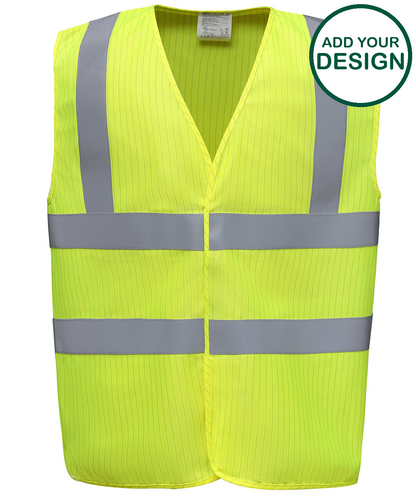 Hi-vis flame-retardant anti-static waistcoat (HVW100ASFR)
