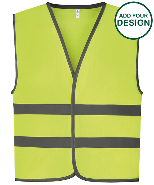 Hi-vis reflective border kids waistcoat (HVW102CH)
