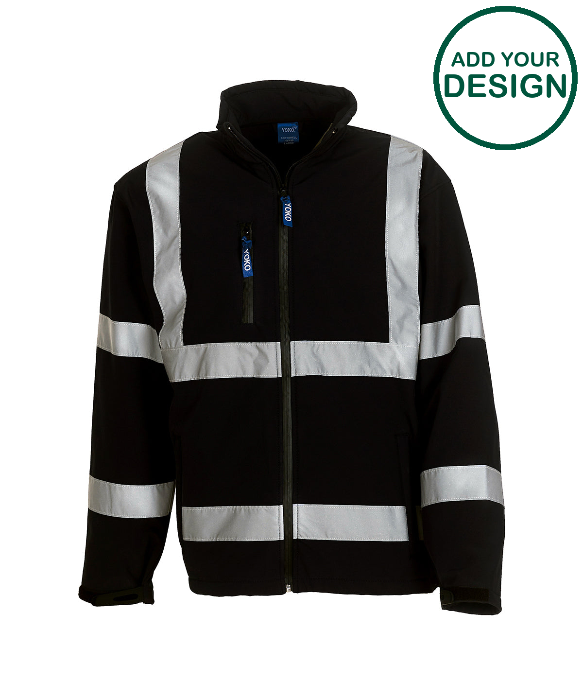 YOKO Hi-Vis Softshell-Jacke mit 2 Streifen YOKO Hi-Vis Softshell-Jacke mit 2 Streifen