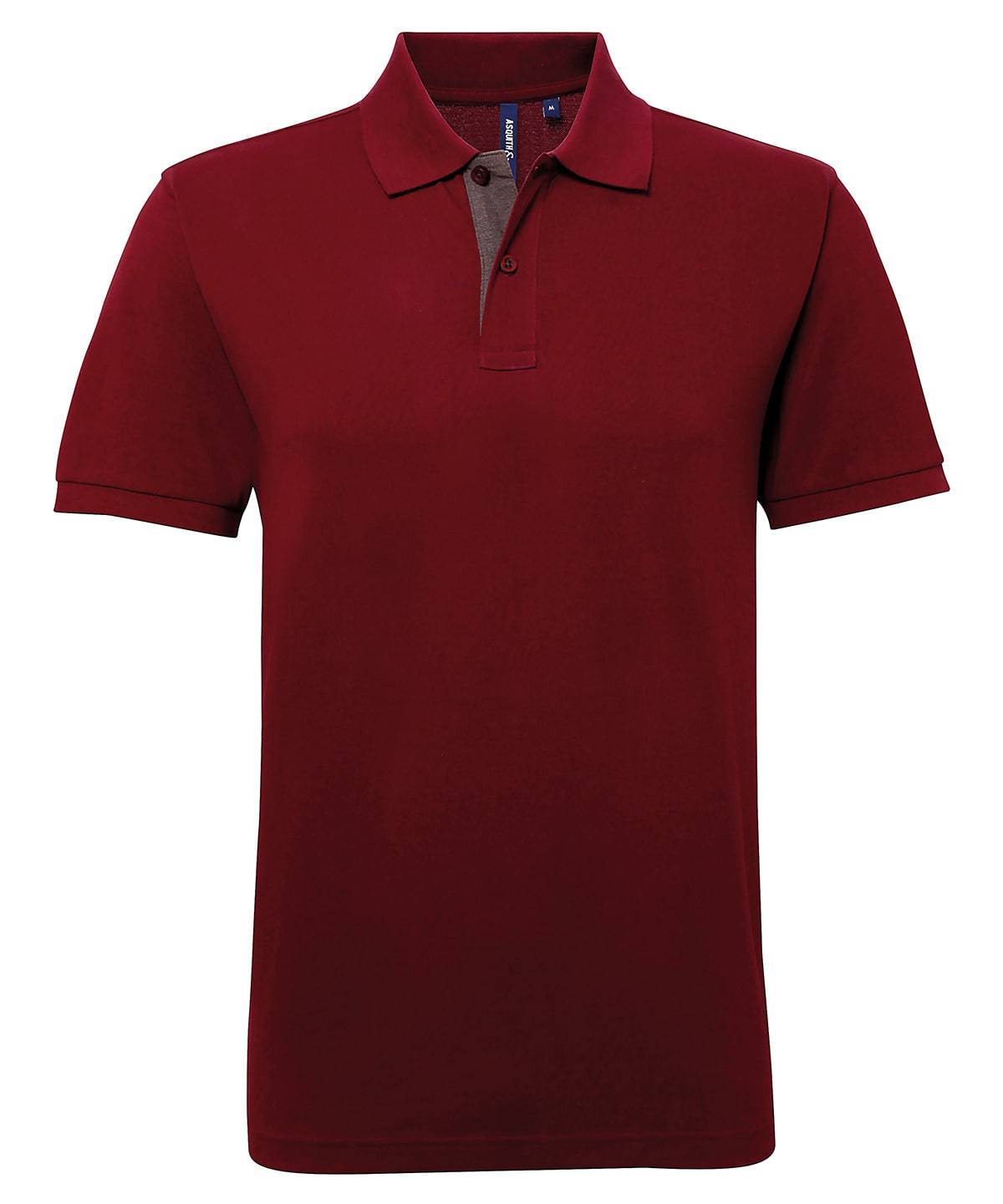 Asquith & Fox - Men's classic fit contrast polo - Burgundy/Charcoal ...