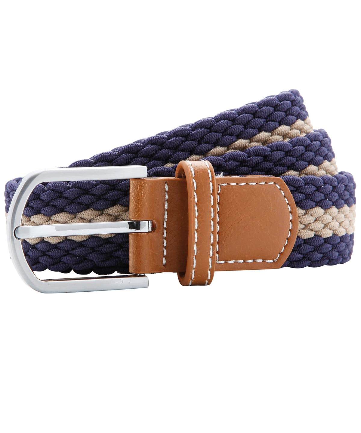 Two-colour stripe braid stretch belt