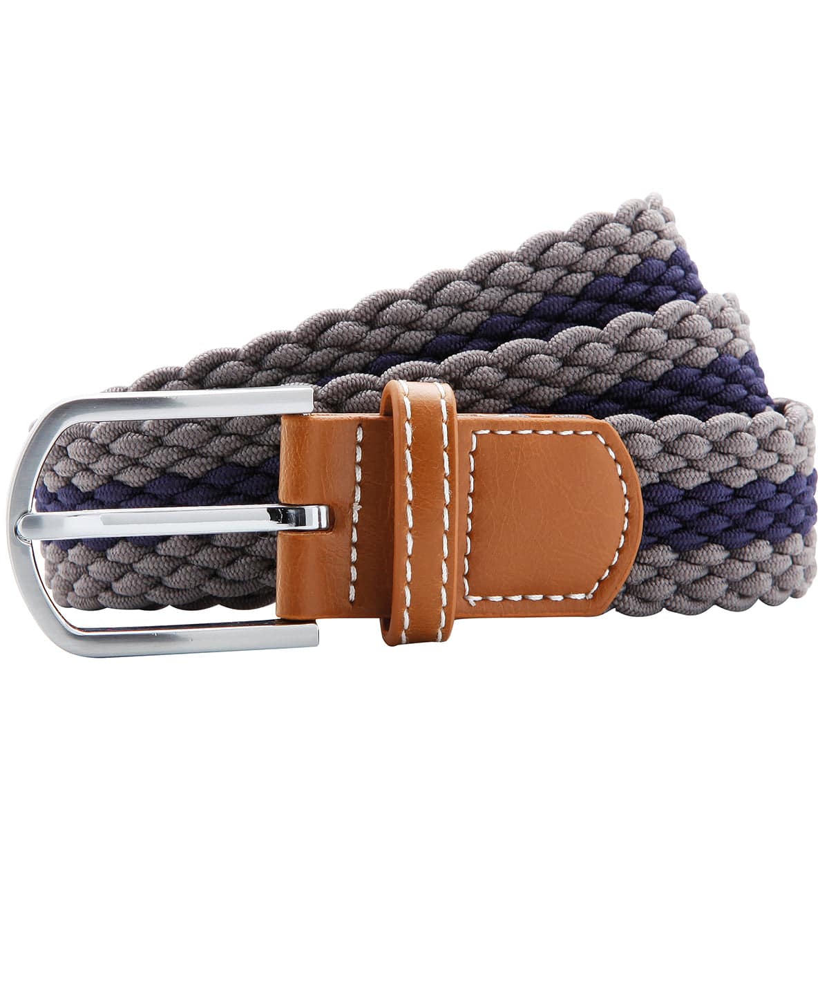 Two-colour stripe braid stretch belt