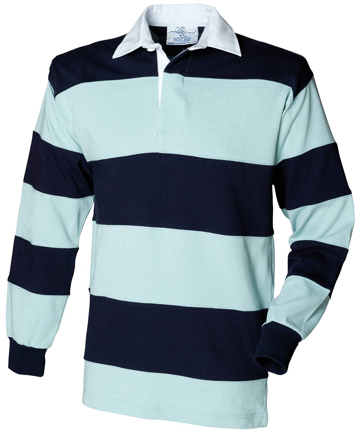 Sewn stripe long sleeve rugby shirt