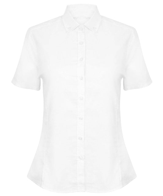 Women's modern short sleeve Oxford shirt