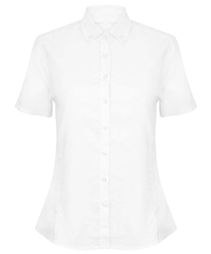 Women's modern short sleeve Oxford shirt