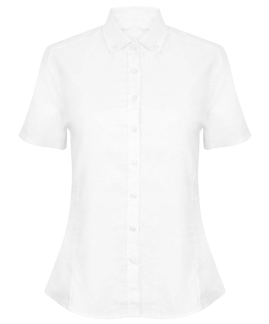 Women's modern short sleeve Oxford shirt