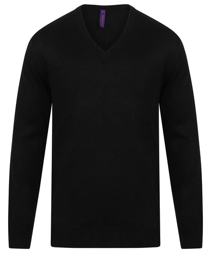 Cashmere touch acrylic v-neck jumper