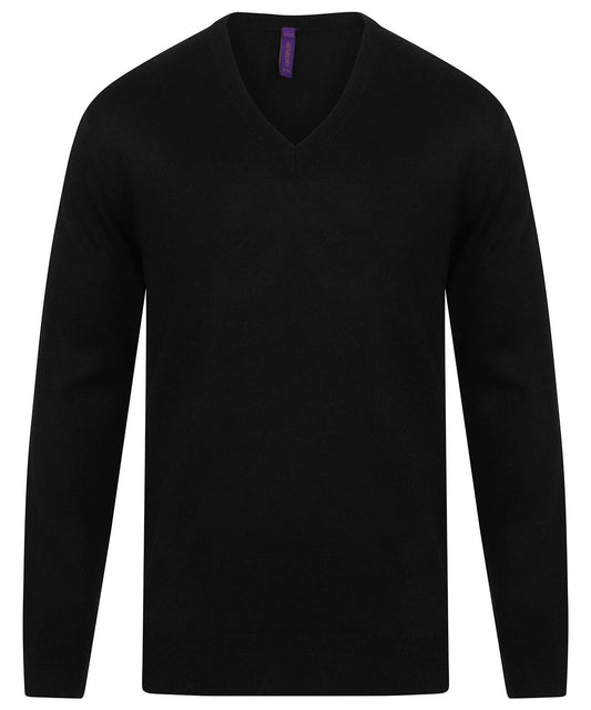 Cashmere touch acrylic v-neck jumper