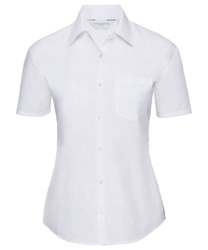 Women's short sleeve polycotton easycare poplin shirt