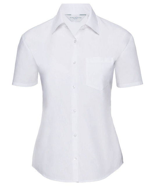 Women's short sleeve polycotton easycare poplin shirt