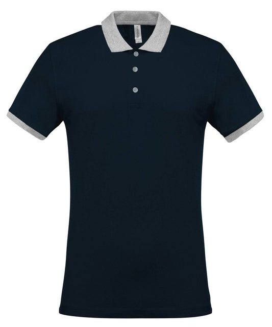 Two-tone piqué polo shirt