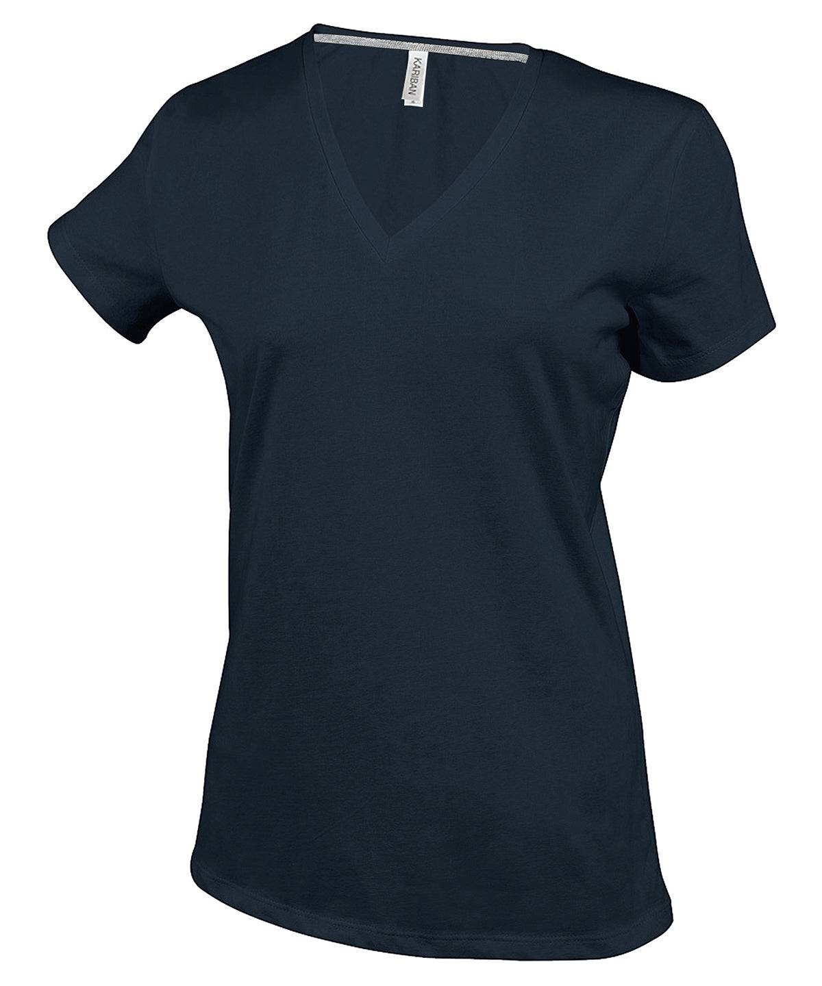 Ladies' short-sleeved V-neck T-shirt