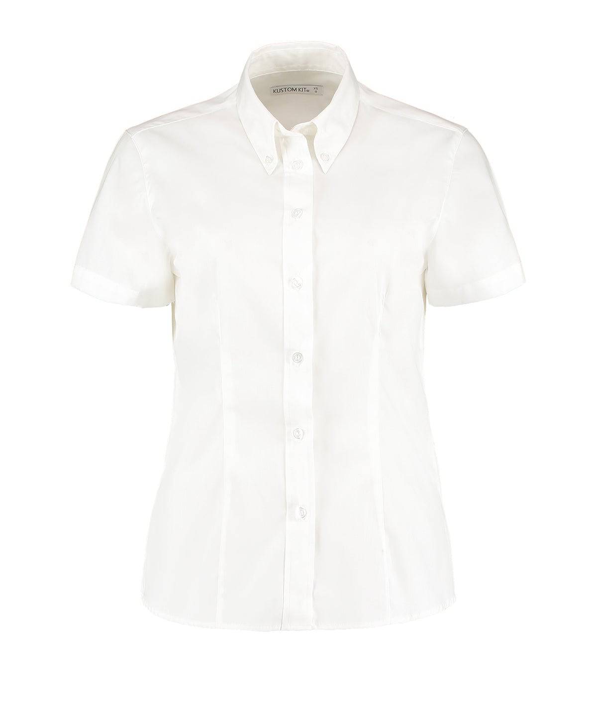 Women's corporate Oxford blouse short-sleeved (tailored fit)