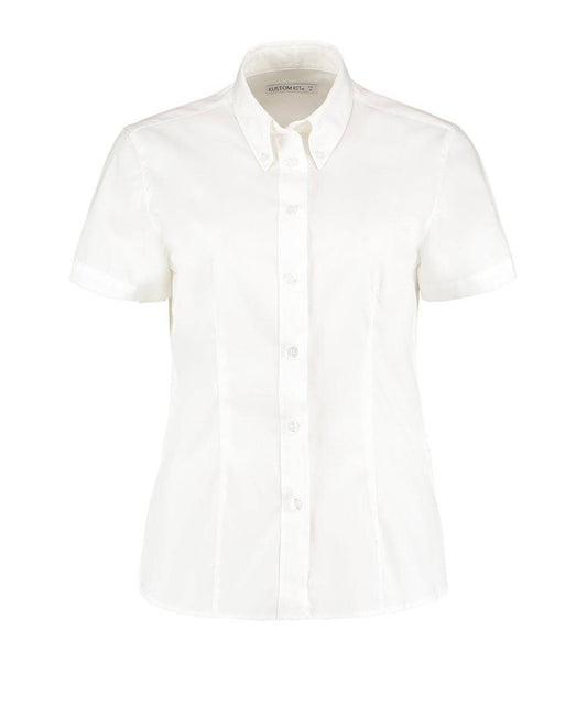 Women's corporate Oxford blouse short-sleeved (tailored fit)