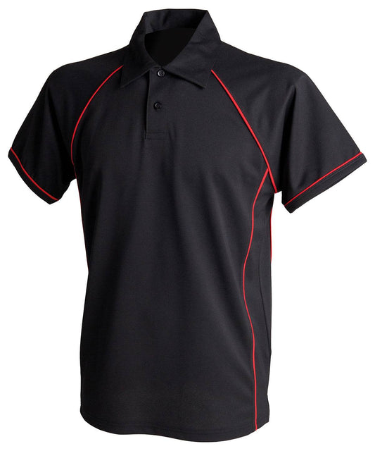 Kids piped performance polo