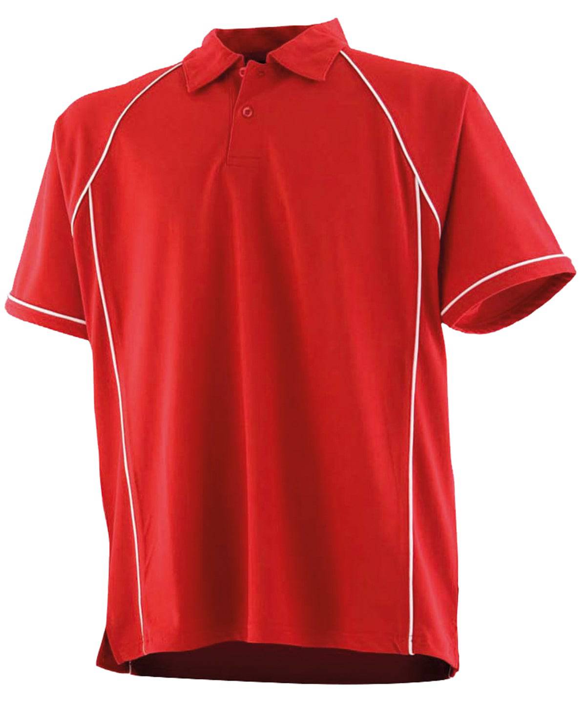 Kids piped performance polo