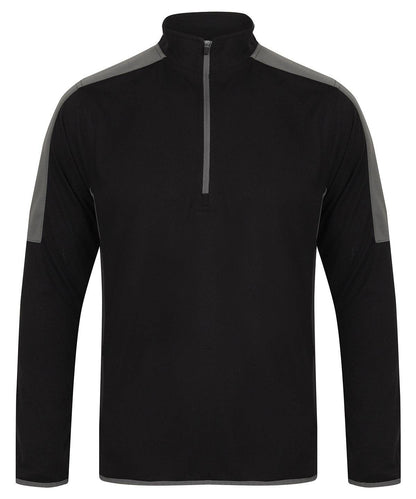 ¼ zip mid-layer with contrast panelling