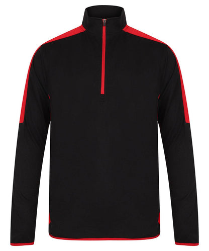¼ zip mid-layer with contrast panelling